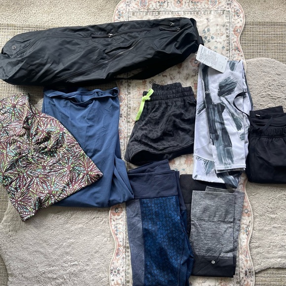 lululemon Bundle Women's Pants, Dresses and Bag in Black, Blue, Gray - Picture 1 of 14